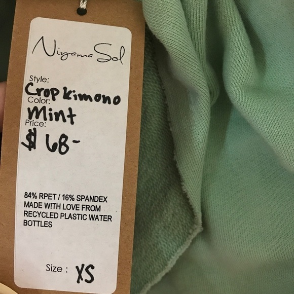 *New* Niyama Sol crop kimono sweatshirt in mint size XS - Picture 11 of 13